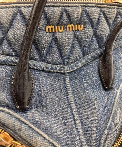 MIU MIU（ミュウミュウ）MIU MIU (ミュウミュウ) デニム バイカー ハンドバッグ ブルーの古着・服飾アイテム
