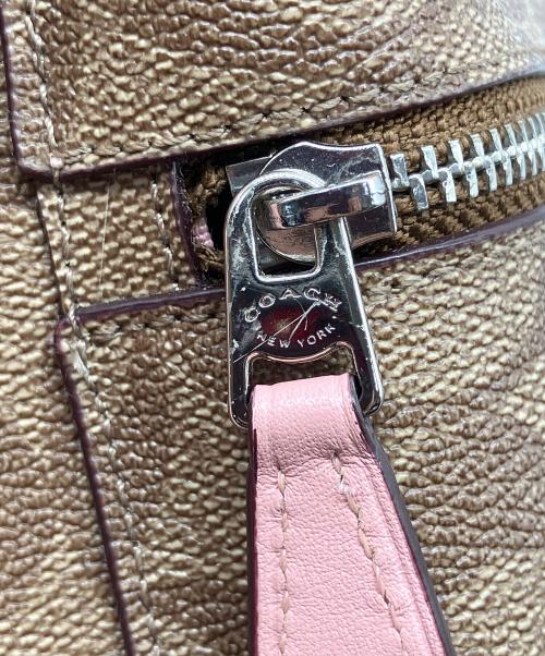 COACH（コーチ）COACH (コーチ) リュック ブラウン×ピンクの古着・服飾アイテム