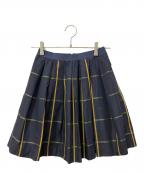 BURBERRY BLUE LABELバーバリー ブルー レーベル）の古着「チェックスカート」｜ネイビー×カーキ