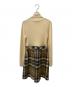 BURBERRY BLUE LABEL (バーバリー ブルー レーベル) ニットワンピース アイボリー×ブラウン サイズ:38：5000円