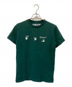OFFWHITEオフホワイト）の古着「Hand Print Distressed T-Shirt」｜グリーン