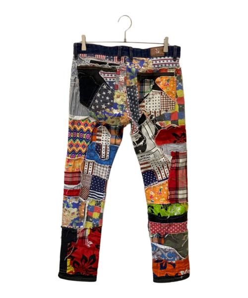 biepa jeans（ビエパジーンズ）biepa jeans (ビエパジーンズ) パッチワークデニムパンツ マルチカラー サイズ:34の古着・服飾アイテム