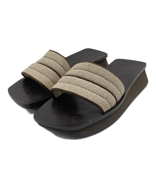 PRADA（プラダ）PRADA (プラダ) サンダル ダークブラウン×ベージュ サイズ:23cmの古着・服飾アイテム