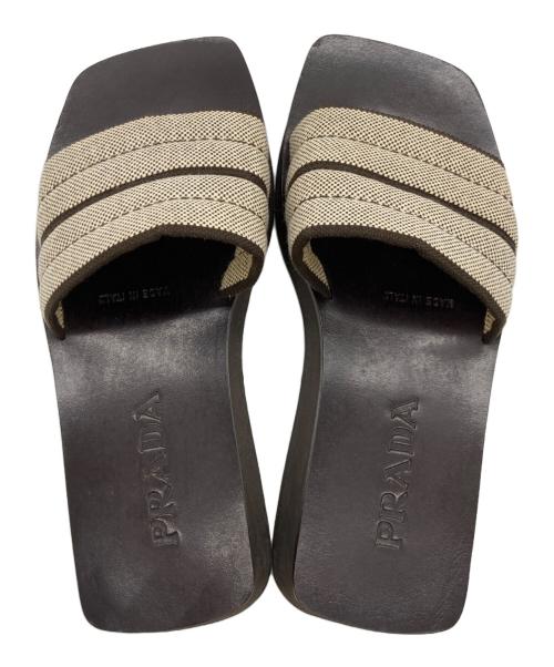 PRADA（プラダ）PRADA (プラダ) サンダル ダークブラウン×ベージュ サイズ:23cmの古着・服飾アイテム