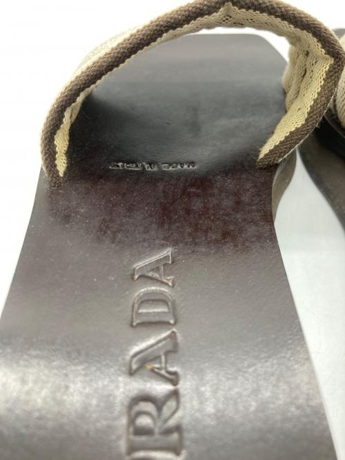 PRADA（プラダ）PRADA (プラダ) サンダル ダークブラウン×ベージュ サイズ:23cmの古着・服飾アイテム