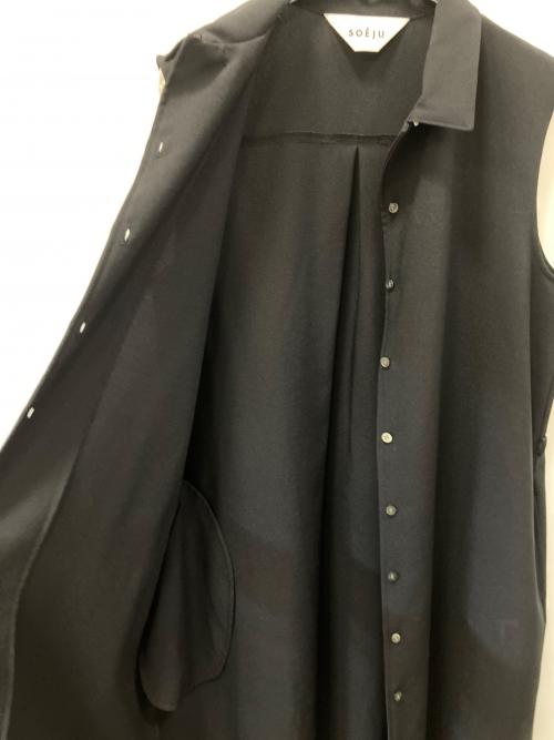 SOEJU（ソージュ）SOEJU (ソージュ) ソフトオックスノースリーブワンピース ブラック サイズ:Mの古着・服飾アイテム