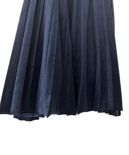 Demi-Luxe Beams（デミルクス ビームス）Demi-Luxe Beams (デミルクス ビームス) ベロアプリーツスカート ネイビー サイズ:38の古着・服飾アイテム
