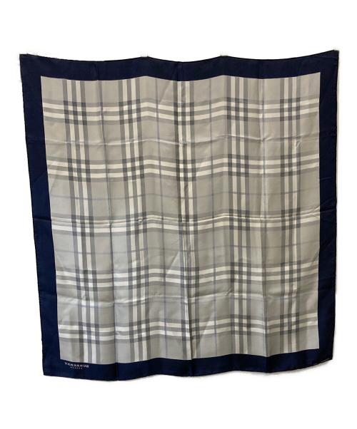 BURBERRY LONDON（バーバリーロンドン）BURBERRY LONDON (バーバリーロンドン) シルクスカーフ ネイビーの古着・服飾アイテム
