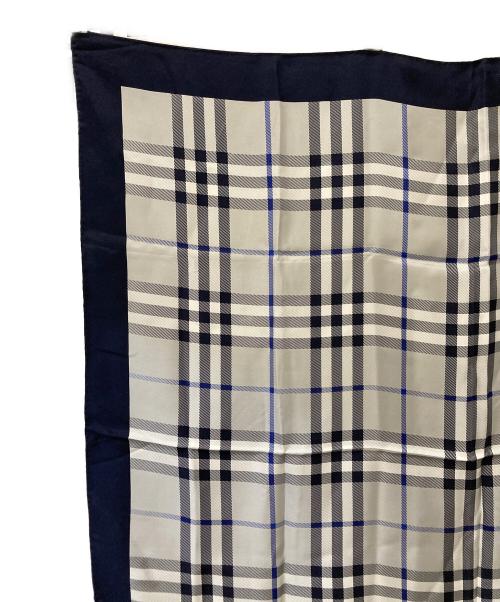 BURBERRY LONDON（バーバリーロンドン）BURBERRY LONDON (バーバリーロンドン) シルクスカーフ ネイビーの古着・服飾アイテム
