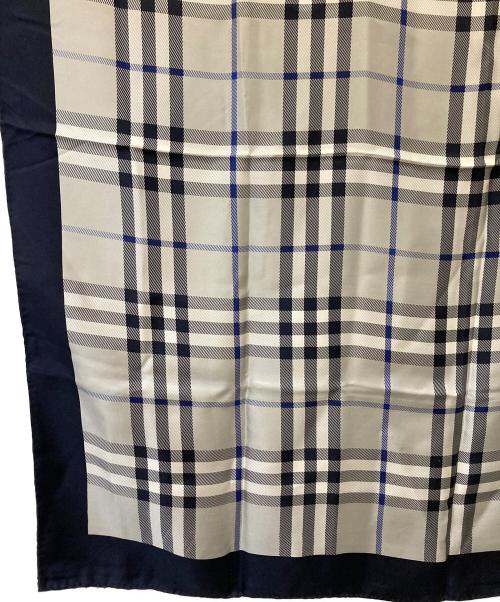 BURBERRY LONDON（バーバリーロンドン）BURBERRY LONDON (バーバリーロンドン) シルクスカーフ ネイビーの古着・服飾アイテム