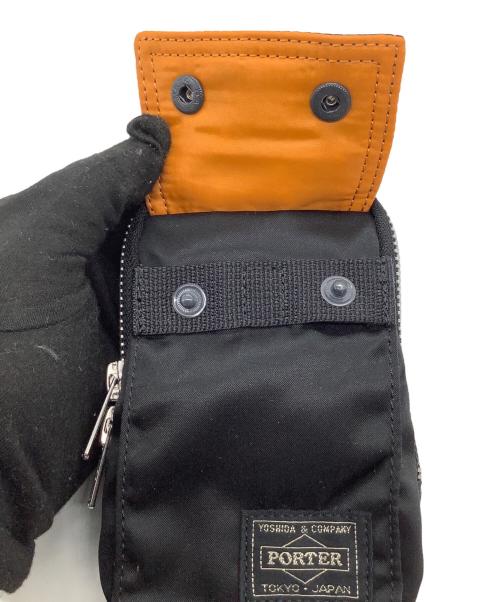 PORTER（ポーター）PORTER (ポーター) タンカー モバイルポーチ ブラック×オレンジの古着・服飾アイテム