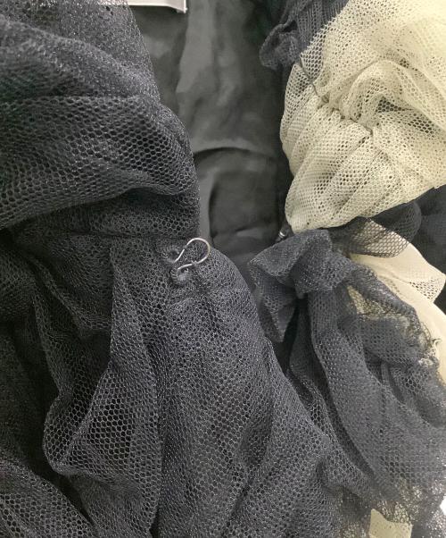 ROBE DE CHAMBRE COMME DES GARCONS（ローブドシャンブル コムデギャルソン）ROBE DE CHAMBRE COMME DES GARCONS (ローブドシャンブル コムデギャルソン) チュールギャザーデザインショール ブラック×ブラウンの古着・服飾アイテム