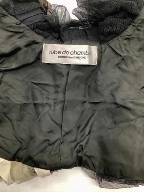 ROBE DE CHAMBRE COMME DES GARCONS（ローブドシャンブル コムデギャルソン）ROBE DE CHAMBRE COMME DES GARCONS (ローブドシャンブル コムデギャルソン) チュールギャザーデザインショール ブラック×ブラウンの古着・服飾アイテム