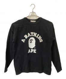 A BATHING APE（アベイシングエイプ）の古着「COLLEGE LONG SLEEVE TEE」｜ブラック