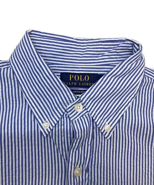 POLO RALPH LAUREN（ポロ・ラルフローレン）POLO RALPH LAUREN (ポロ・ラルフローレン) 半袖シャツ ブルー×ホワイト サイズ:Mの古着・服飾アイテム