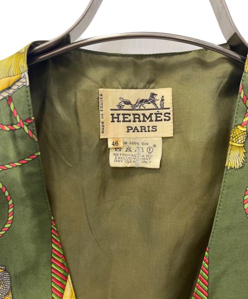 HERMES（エルメス）HERMES (エルメス) シルクベスト グリーン サイズ:40の古着・服飾アイテム