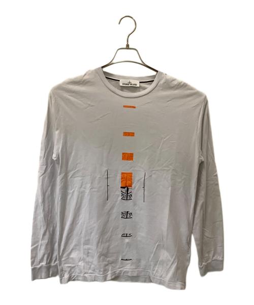 STONE ISLAND（ストーンアイランド）STONE ISLAND (ストーンアイランド) 長袖カットソー ホワイト サイズ:Lの古着・服飾アイテム