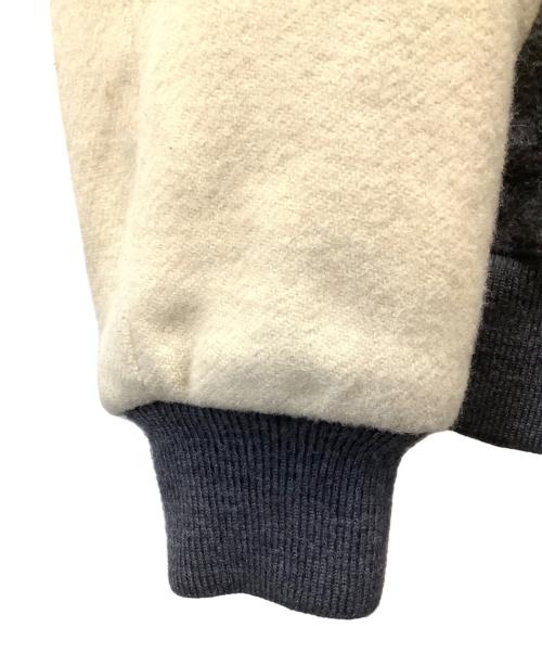 maison kitsune（メゾンキツネ）maison kitsune (メゾンキツネ) スタジャン グレー×ベージュ サイズ:Sの古着・服飾アイテム