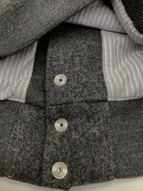 maison kitsune（メゾンキツネ）maison kitsune (メゾンキツネ) スタジャン グレー×ベージュ サイズ:Sの古着・服飾アイテム