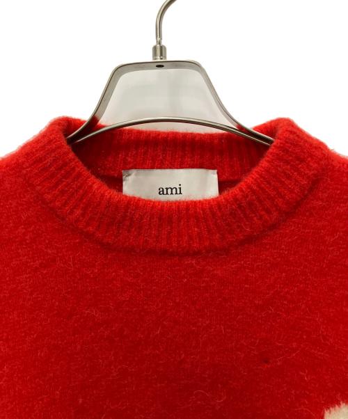 AMI Alexandre Mattiussi（アミアレクサンドルマテュッシ）AMI Alexandre Mattiussi (アミアレクサンドルマテュッシ) アルパカ混ニット レッド サイズ:XSの古着・服飾アイテム