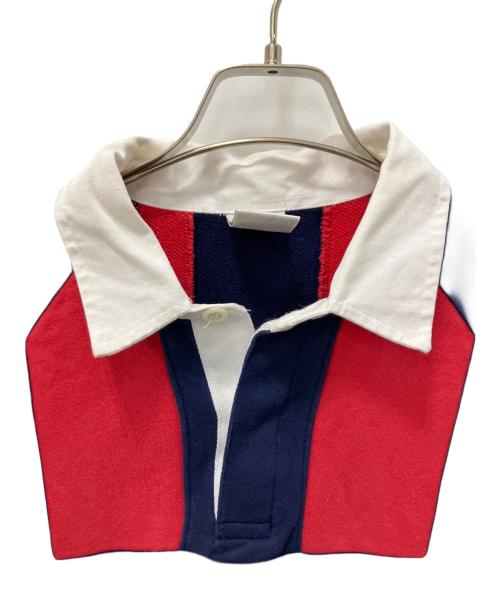 adidas（アディダス）adidas (アディダス) 長袖ポロシャツ レッド×ネイビー サイズ:Lの古着・服飾アイテム