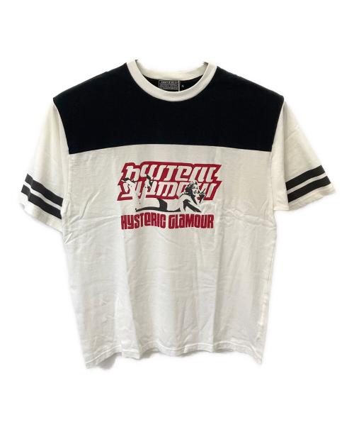 Hysteric Glamour（ヒステリックグラマー）Hysteric Glamour (ヒステリックグラマー) LAY DAY WOMAN オーバーサイズTシャツ ホワイト×ブラック サイズ:XL 未使用品の古着・服飾アイテム