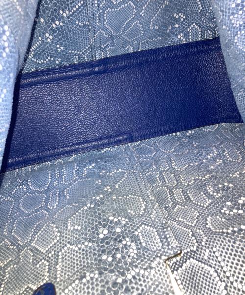 GIANNI CHIARINI（ジャンニ キアリーニ）GIANNI CHIARINI (ジャンニ キアリーニ) レザートートバッグ ブルーの古着・服飾アイテム