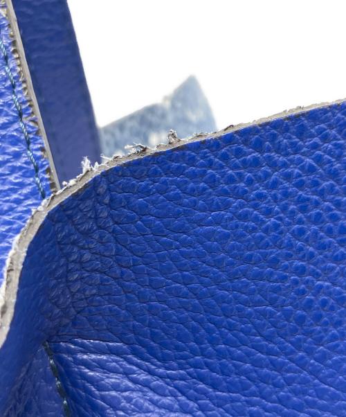 GIANNI CHIARINI（ジャンニ キアリーニ）GIANNI CHIARINI (ジャンニ キアリーニ) レザートートバッグ ブルーの古着・服飾アイテム