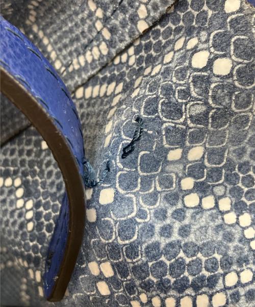 GIANNI CHIARINI（ジャンニ キアリーニ）GIANNI CHIARINI (ジャンニ キアリーニ) レザートートバッグ ブルーの古着・服飾アイテム