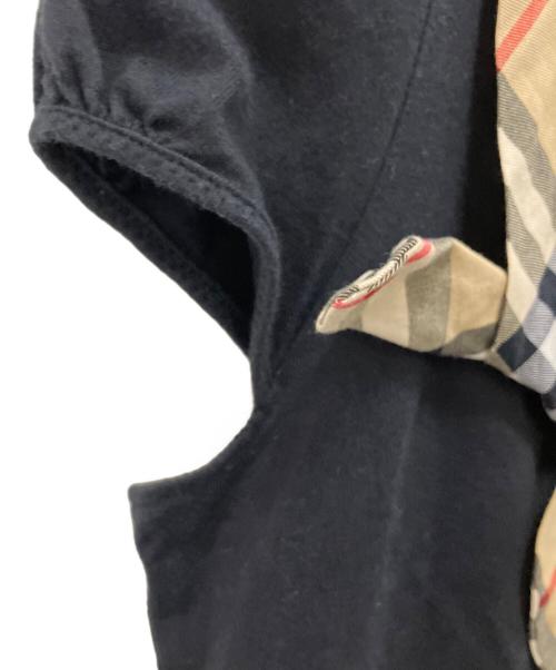 BURBERRY BLUE LABEL（バーバリー ブルー レーベル）BURBERRY BLUE LABEL (バーバリー ブルー レーベル) 半袖ブラウス ブラック×ブラウン サイズ:SIZE　38の古着・服飾アイテム