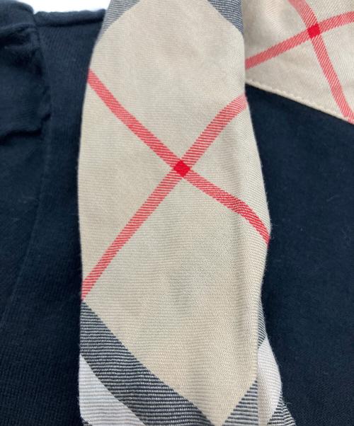BURBERRY BLUE LABEL（バーバリー ブルー レーベル）BURBERRY BLUE LABEL (バーバリー ブルー レーベル) 半袖ブラウス ブラック×ブラウン サイズ:SIZE　38の古着・服飾アイテム