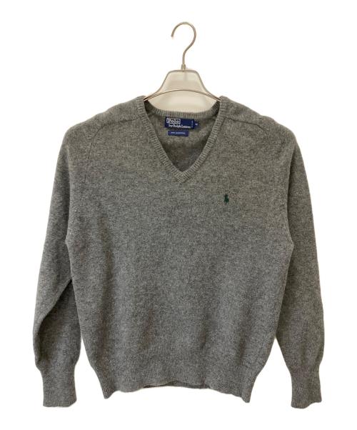 POLO RALPH LAUREN（ポロ・ラルフローレン）POLO RALPH LAUREN (ポロ・ラルフローレン) Vネックニットセーター グレー サイズ:Mの古着・服飾アイテム
