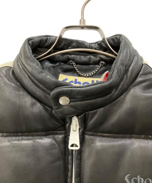 Schott（ショット）Schott (ショット) モーターサイクルダウンジャケット ホワイト×ブラック サイズ:XLの古着・服飾アイテム