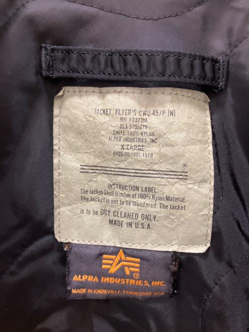 ALPHA（アルファ）ALPHA (アルファ) フライトジャケット　WAIPER.inc 米軍 ブラック サイズ:XLの古着・服飾アイテム