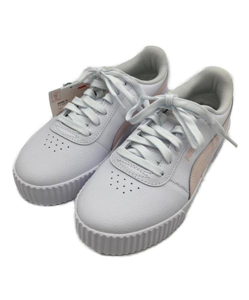 PUMA（プーマ）PUMA (プーマ) ローカットスニーカー　Carina ホワイト×ピンク サイズ:22.5cmの古着・服飾アイテム