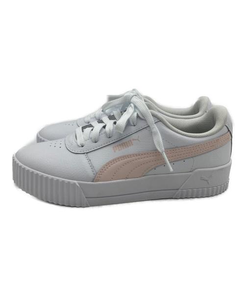 PUMA（プーマ）PUMA (プーマ) ローカットスニーカー　Carina ホワイト×ピンク サイズ:22.5cmの古着・服飾アイテム