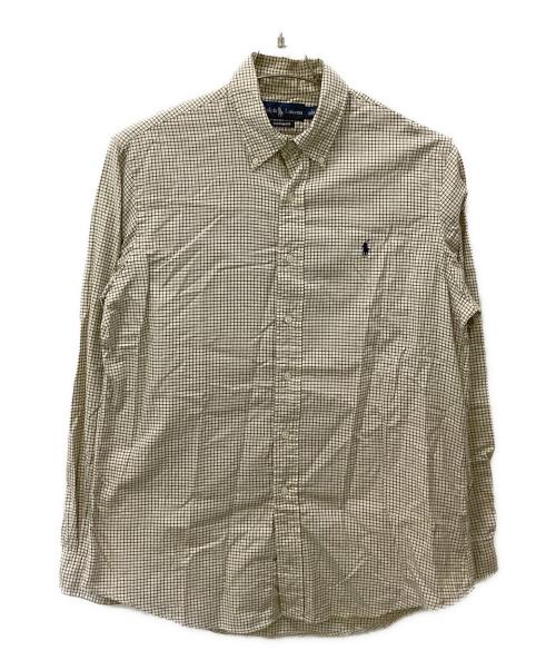 POLO RALPH LAUREN（ポロ・ラルフローレン）POLO RALPH LAUREN (ポロ・ラルフローレン) 長袖シャツ アイボリー×ブラウン サイズ:Lの古着・服飾アイテム