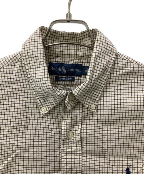 POLO RALPH LAUREN（ポロ・ラルフローレン）POLO RALPH LAUREN (ポロ・ラルフローレン) 長袖シャツ アイボリー×ブラウン サイズ:Lの古着・服飾アイテム