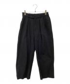 MARKWAREマーカウェア）の古着「DOUBLE PLEATED TROUSERS ORGANIC WOOL SURVIVAL CLOTH」｜ブラック