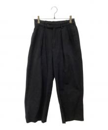MARKWARE（マーカウェア）の古着「DOUBLE PLEATED TROUSERS ORGANIC WOOL SURVIVAL CLOTH」｜ブラック