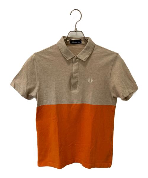 FRED PERRY（フレッドペリー）FRED PERRY (フレッドペリー) ポロシャツ ブラウン×オレンジ サイズ:Mの古着・服飾アイテム