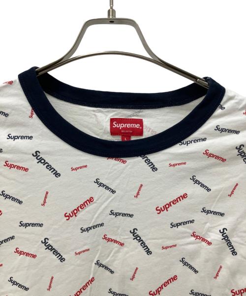 SUPREME（シュプリーム）SUPREME (シュプリーム) 半袖カットソー ホワイト×ネイビー サイズ:Lの古着・服飾アイテム