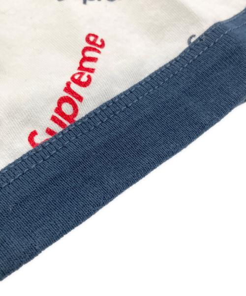 SUPREME（シュプリーム）SUPREME (シュプリーム) 半袖カットソー ホワイト×ネイビー サイズ:Lの古着・服飾アイテム