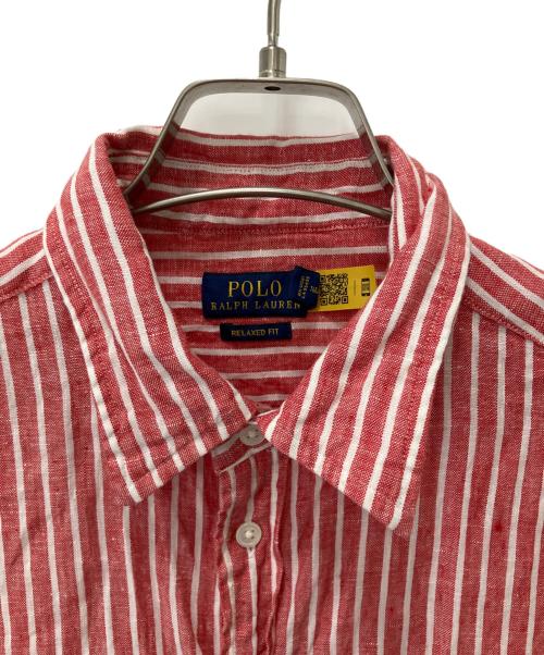 POLO RALPH LAUREN（ポロ・ラルフローレン）POLO RALPH LAUREN (ポロ・ラルフローレン) 長袖シャツ レッド×ホワイト サイズ:Mの古着・服飾アイテム