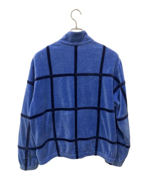 SUPREME（シュプリーム）SUPREME (シュプリーム) Grid Taping Velour Jacket ブルー×ブラック サイズ:Lの古着・服飾アイテム