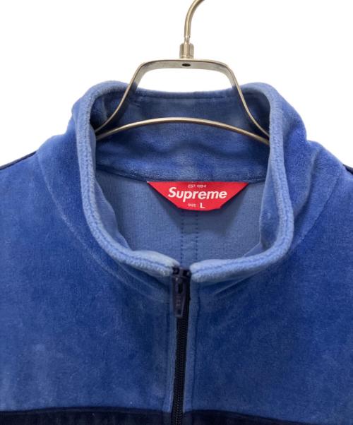 SUPREME（シュプリーム）SUPREME (シュプリーム) Grid Taping Velour Jacket ブルー×ブラック サイズ:Lの古着・服飾アイテム