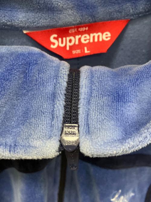 SUPREME（シュプリーム）SUPREME (シュプリーム) Grid Taping Velour Jacket ブルー×ブラック サイズ:Lの古着・服飾アイテム