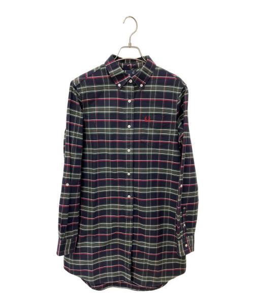 FRED PERRY（フレッドペリー）FRED PERRY (フレッドペリー) シャツワンピース ブラック×グリーン サイズ:36の古着・服飾アイテム