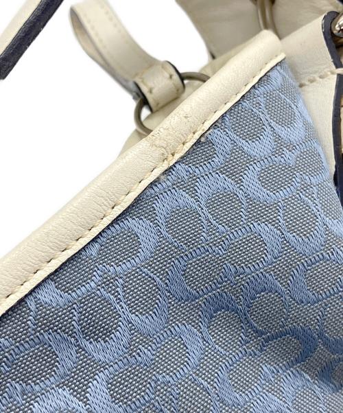 COACH（コーチ）COACH (コーチ) ワンショルダーバッグ ブルー×ホワイトの古着・服飾アイテム