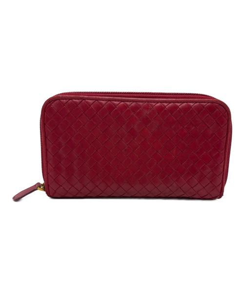 BOTTEGA VENETA（ボッテガベネタ）BOTTEGA VENETA (ボッテガベネタ) ラウンドファスナー財布 レッドの古着・服飾アイテム